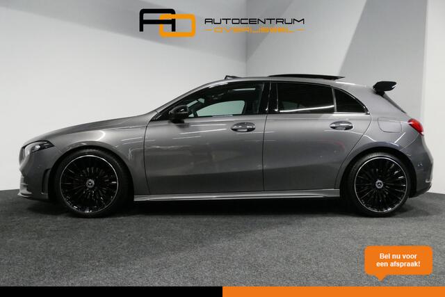Mercedes-Benz A-KLASSE 200 AMG Line / A45 AMG Diffuser / Panamericana Grille / Panoramadak / A45 Dakspoiler / Elektr. verstelbare voorstoelen + memory / Multibeam LED Koplampen / Apple Carplay - Android Auto / Stoelverwarming / Ambienteverlichting / 19'' LMV / Night pakket / Do