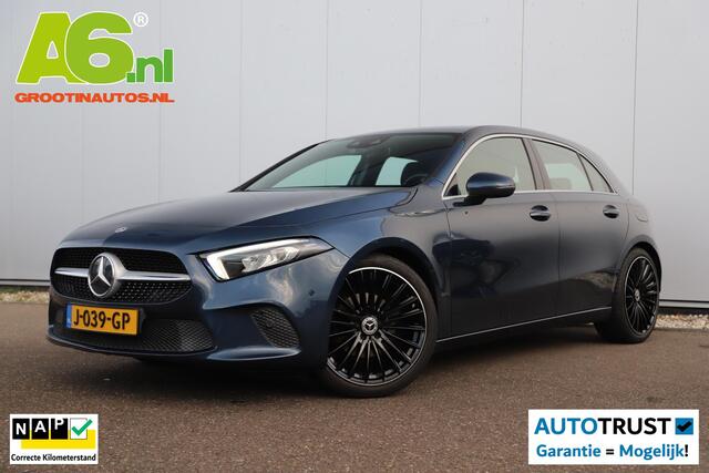 Mercedes-Benz A-KLASSE 160 Business Solution Luxury Automaat Sfeerverlichting Vol Leder Full LED Sportstoelen Widescreen Carplay Android Navigatie Achteruitrijcamera Clima Cruise 19 inch AMG Look Velgen Nieuwe Banden! Stoelverwarming