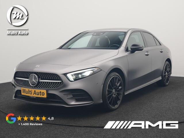 Mercedes-Benz A-KLASSE 250 e Business Solution AMG Limited Plug In Hybrid 218pk PHEV | Adaptive Cruise | Head Up | Multi Beam LED | Alcantara Sportstoelen Verwarmd | Night Pakket | Sfeerverlichting | MBUX | Apple Carplay | Widescreen Navi | 19"L.M | Mountaingrau Magno |