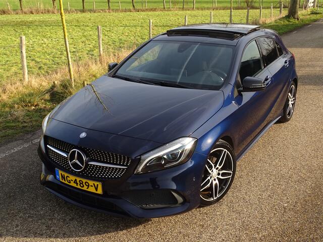 Mercedes-Benz A-KLASSE 180 AMG-Line | Scuifdak| Or.NL-auto-NAP | Automaat | Uniek! Canvasiet Blu