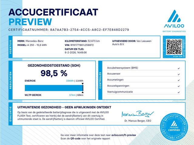 Mercedes-Benz A-KLASSE 250 e AMG-line | Sfeerverlichting | Navigatie | SOH 98,5%