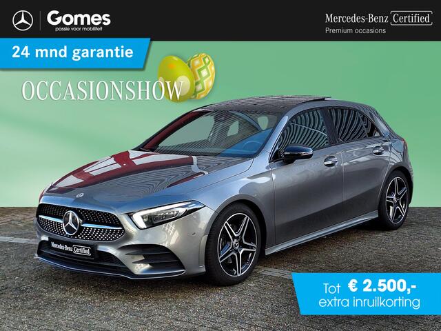 Mercedes-Benz A-KLASSE 180 Business Solution AMG | Panoramadak | Night pakket | Achteruitrijcamera | Memory pakket | Sfeerverlichting | Stoelverwarming | Multibeam LED | Keyless-GO