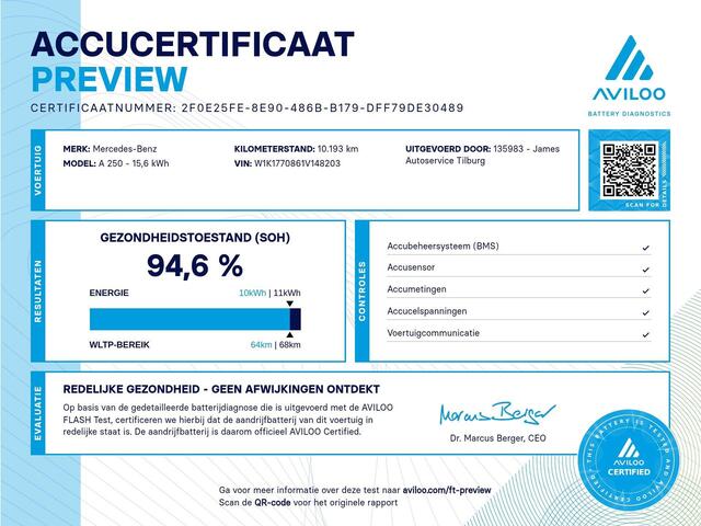 Mercedes-Benz A-KLASSE 250 e Plug-In Hybrid CAMERA | 1/2 LEER | FULL-LED | NAVI