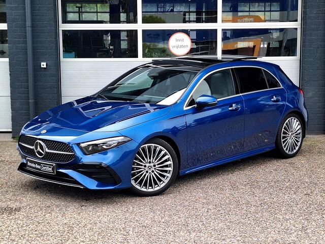 Mercedes-Benz A-KLASSE 180 Star Edition AMG | Panoramadak | Achteruitrijcamera | Sfeerverlichting | Stoelverwarming | Winter Pakket incl. Stuurwielverwarming | MULTIBEAM LED Koplampen | Dodehoekassistentie | Elektrisch Inklapbare Buitenspiegels | Parkeersensoren Rondom | Keyless-GO | Privacy Glas Achter