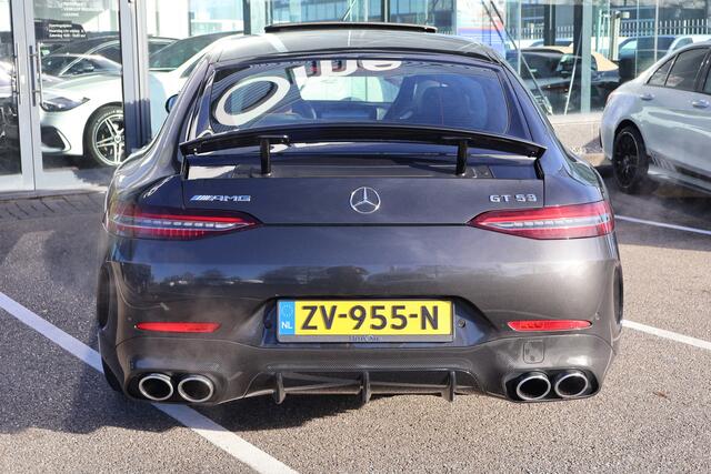 Mercedes-Benz AMG-GT 4-Door Coupe AMG 53 4MATIC+ Premium Plus I Performance stoelen I Achteras besturing I Luchtvering I Schuifdak I 360 camera I Distronic I Burmester I Head-up I Carbon pakket I I Nederlandse auto I 4 zitter I 1e eigenaar I Bruin leder I BTW auto I