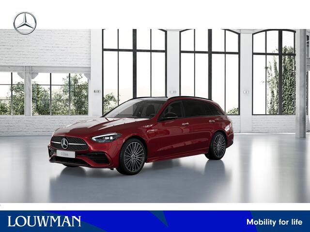 Mercedes-Benz C-KLASSE 300 e Business Solution AMG | Nightpakket | Trekhaak | Comfortpakket Plus | Parkeerpakket met 360°-camera | Antidiefstalpakket GUARD 360° Plus | KEYLESS GO | EASY PACK achterklep |