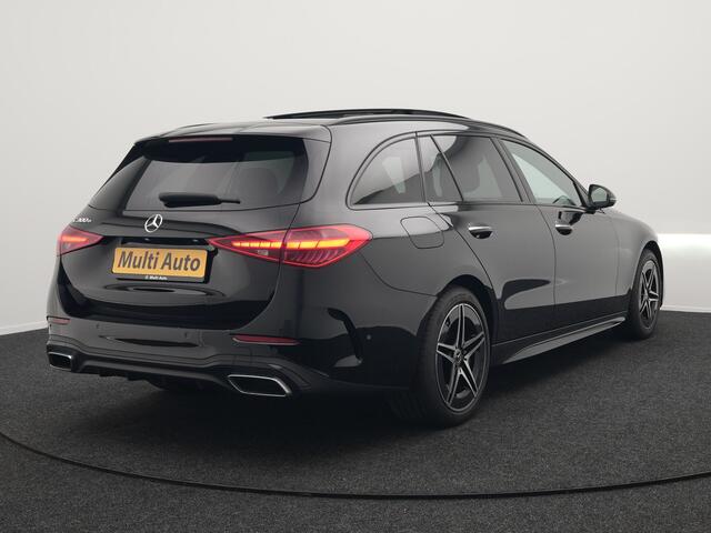 Mercedes-Benz C-KLASSE Estate 300 e AMG Line Plug In Hybrid 320pk Dealer O.H NIEUW MODEL PHEV | Panodak | 360 Camera | Adaptive Cruise | Lederen Sportstoelen Massage & Memory | Sfeerverlichting | Keyless | Navigatie | Virtual | DAB |