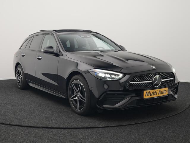 Mercedes-Benz C-KLASSE Estate 300 e AMG Line Plug In Hybrid 320pk Dealer O.H NIEUW MODEL PHEV | Panodak | 360 Camera | Adaptive Cruise | Lederen Sportstoelen Massage & Memory | Sfeerverlichting | Keyless | Navigatie | Virtual | DAB |