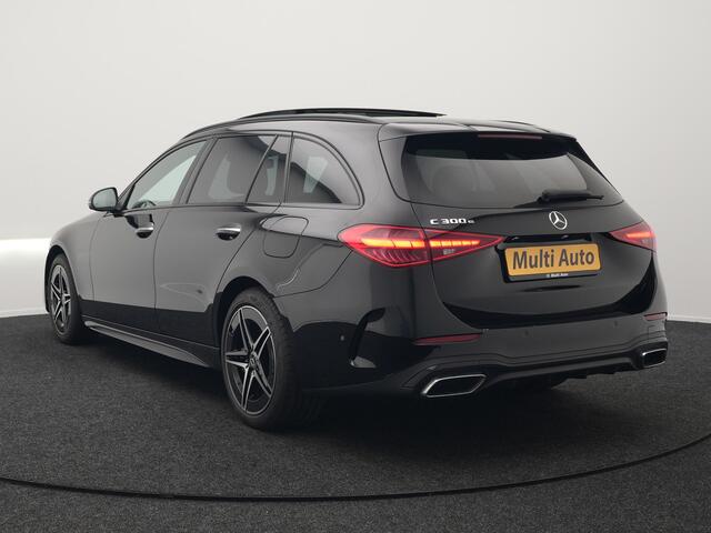 Mercedes-Benz C-KLASSE Estate 300 e AMG Line Plug In Hybrid 320pk Dealer O.H NIEUW MODEL PHEV | Panodak | 360 Camera | Adaptive Cruise | Lederen Sportstoelen Massage & Memory | Sfeerverlichting | Keyless | Navigatie | Virtual | DAB |