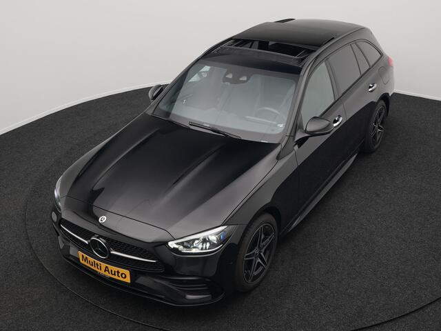Mercedes-Benz C-KLASSE Estate 300 e AMG Line Plug In Hybrid 320pk Dealer O.H NIEUW MODEL PHEV | Panodak | 360 Camera | Adaptive Cruise | Lederen Sportstoelen Massage & Memory | Sfeerverlichting | Keyless | Navigatie | Virtual | DAB |