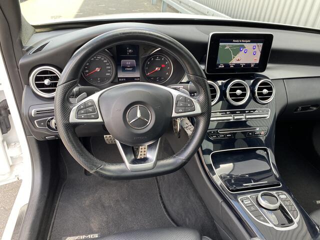 Mercedes-Benz C-KLASSE 180 AMG Sport Edition Leer, Clima, Pano, Navi, Burmester Surround, CC, PDC v/a, LED, LM, nw. APK - Inruil Mogelijk -