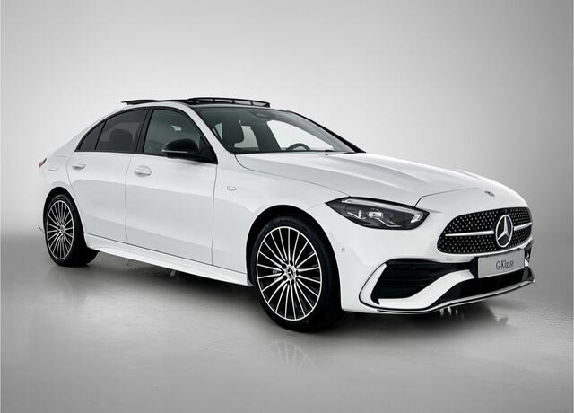 Mercedes-Benz C-KLASSE 300 e Business Solution AMG | Trekhaak | Middenconsole metaalstructuur | Nightpakket | Panoramaschuifdak | Antidiefstalpakket GUARD 360° Plus | Parkeerpakket met 360°-camera | Voorstoelen met Memory |