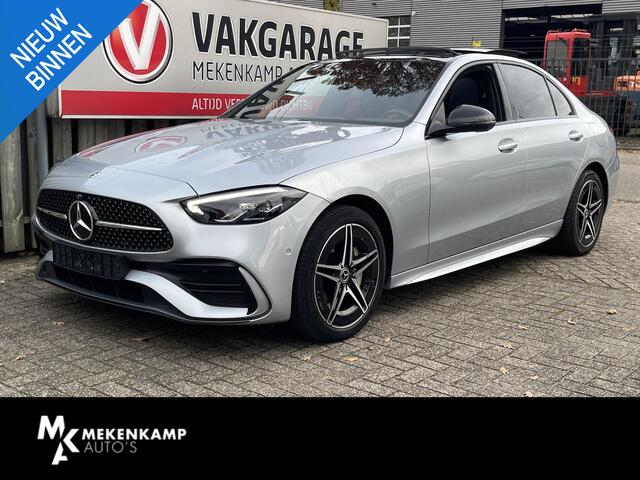 Mercedes-Benz C-KLASSE 300 e AMG Line 18"/Leder/Panoramadak/360 camera/Dodehoek/Keyless/Stoelverwarming + memory l + r/Sfeerverlichting premium/Apple Carplay & Android Auto