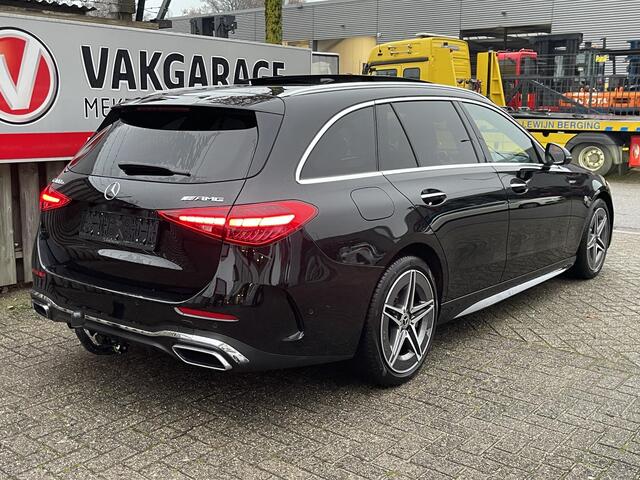 Mercedes-Benz C-KLASSE Estate 300 e AMG Line 18"/Panoramadak/Laser LED/Trekhaak/Stoelverwarming + memory l + r/Adaptieve cruise/Sfeerverlichting premium/Elektrische klep/Apple Carplay & Android Auto