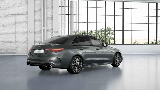 Mercedes-Benz C-KLASSE 200 AMG Line | Night | Panoramadak | 19" lichtmetalen velgen | Sfeerverlichting | Getint glas | Stoelverwarming |