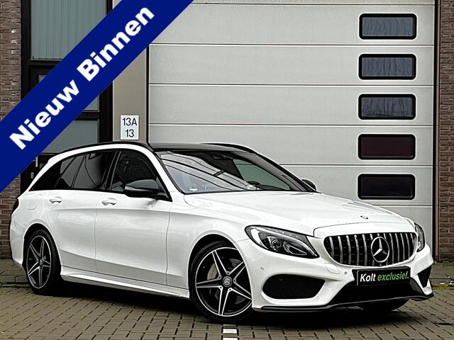 Mercedes-Benz C-KLASSE Estate 250 Prestige AMG Automaat / Panoramadak / Leder Sport Int / Night Pakket / AMG Velg / Afn Trekhaak / Park Sensors / Camera / F1 Schakel / Als Nieuw!