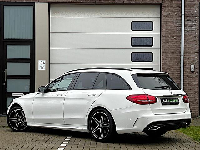 Mercedes-Benz C-KLASSE Estate 250 Prestige AMG Automaat / Panoramadak / Leder Sport Int / Night Pakket / AMG Velg / Afn Trekhaak / Park Sensors / Camera / F1 Schakel / Als Nieuw!