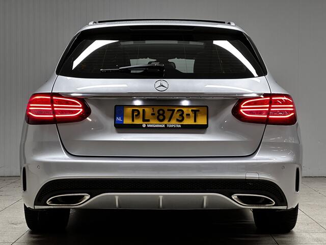 Mercedes-Benz C-KLASSE Estate 180 AMG Business Solution/ AMG-Pakket/ Panorama-Dak/ 18''LMV/ Zwarte-Hemel/ Camera/ Elek. Stoelen/ LED Koplampen/ Sportstoelen/ Elek. Kofferklep/ Bluetooth/ Multi. Sportstuur.