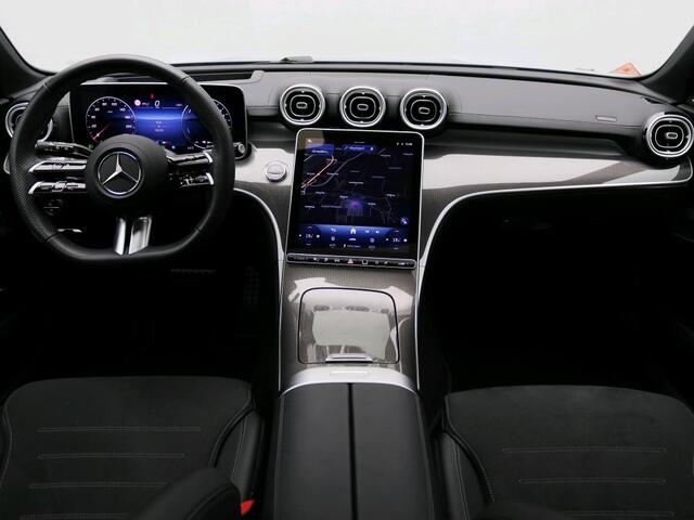 Mercedes-Benz C-KLASSE Estate 300 e Business Solution AMG AMG | Night Pakket | Panorama Schuif-Kanteldak | Alarm Klasse 3 | Distronic | Apple CarPlay | Sfeerverlichting | Memory voorstoelen. Inclusief 24 maanden MB Certified garantie voor Europa.