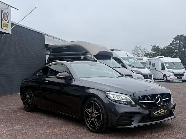 Mercedes-Benz C-KLASSE Coupé 200 AMG Line night pakket 184 pk pano navi climate ctr cruise ctr camera Burmester Keyl-go leder lmv 18 inch dealer onderhouden