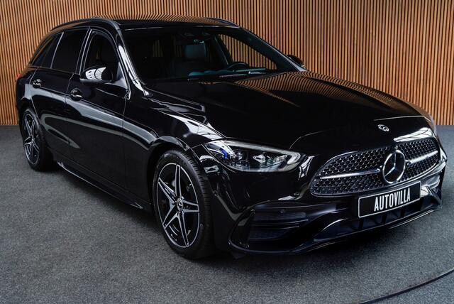 Mercedes-Benz C-KLASSE Estate 180 AMG Line Panodak Leer 360° Memory Distronic+ Matrix Laser Navi LED Nightpack Elektr. trekhaak PTS Ambient Plus Elekt. achterklep LM velgen BTW auto!
