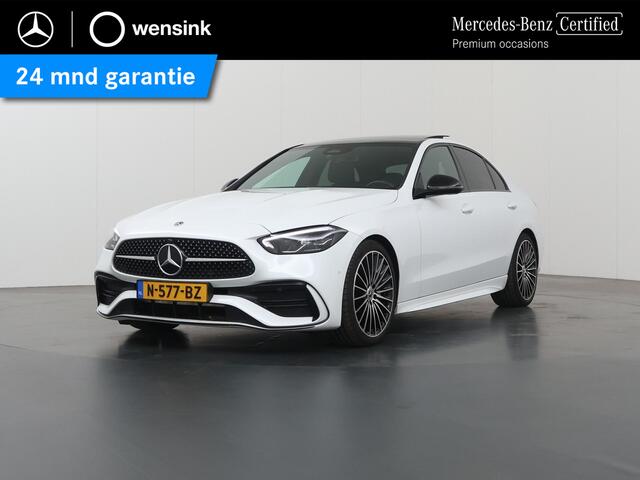 Mercedes-Benz C-KLASSE 180 AMG Line | Night | Panoramadak | Digital Light | Multispaaks AMG velgen | Stoelverwarming | Sfeerverlichting |