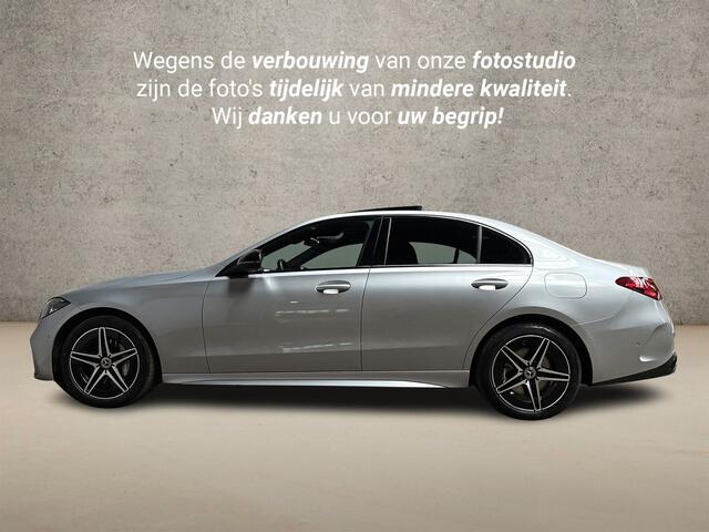 Mercedes-Benz C-KLASSE 300 e AMG Line 279Pk Automaat (PANORAMADAK, APPLE CARPLAY, GROOT NAVI, BURMESTER, CAMERA, SPORTSTOELEN, SFEERVERLICHTING, STOELVERWARMING, NIEUWSTAAT)