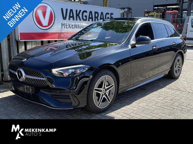 Mercedes-Benz C-KLASSE Estate 300 e Star Edition AMG Line 18"/Panoramadak/Trekhaak/Stuur + stoelverwarming/Adaptieve cruise/Dodehoek/Sfeerverlichting premium/Elektrische klep/Apple Carplay & Android Auto