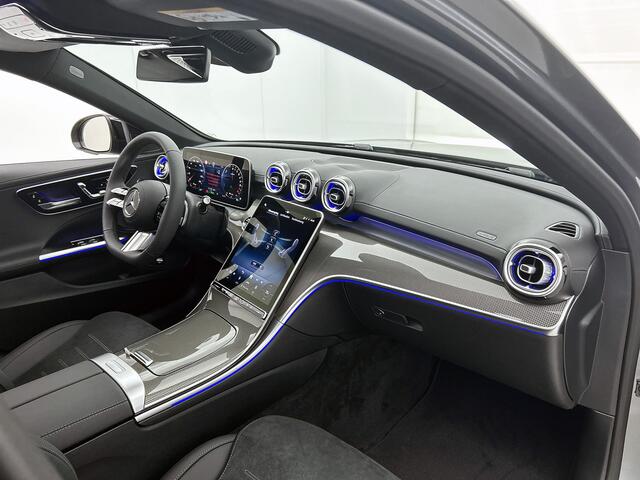 Mercedes-Benz C-KLASSE 300 e Business Solution AMG | Comfortpakket Plus | Nightpakket | Middenconsole metaalstructuur | Trekhaak | GUARD 360° Plus | Panoramaschuifdak | 360° camera | Diamond grill | 19" multispaaks lichtmetalen AMG-velgen |