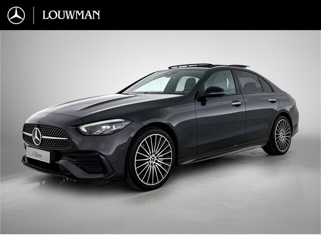 Mercedes-Benz C-KLASSE 300 e Business Solution AMG | Comfortpakket Plus | Nightpakket | Middenconsole metaalstructuur | Trekhaak | Smartphone-integratie | Panoramaschuifdak | GUARD 360° Plus | 360° camera | 19" multispaaks lichtmetalen AMG-velgen |