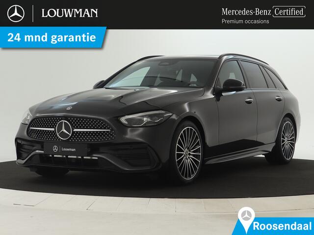 Mercedes-Benz C-KLASSE Estate 180 AMG Nightpakket | Trekhaak | Alarm | Memory | Dode Hoek Ass | CarPlay | Keyless Go | Premium Sfeerverlichting | Inclusief 24 maanden Mercedes-Benz Certified garantie voor Europa.