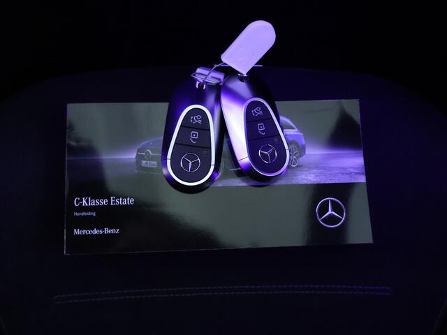 Mercedes-Benz C-KLASSE Estate 180 AMG Nightpakket | Trekhaak | Alarm | Memory | Dode Hoek Ass | CarPlay | Keyless Go | Premium Sfeerverlichting | Inclusief 24 maanden Mercedes-Benz Certified garantie voor Europa.