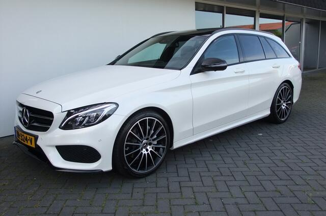 Mercedes-Benz C-KLASSE Estate 180 AMG Sport Edition / Parelmoerwit Diamantweiss/ 19 inch/ Panorama/ 360 camera/ Dodehoekassist/ Grootlicht assist/ Multibeam/ 9G automaat/ Sfeerverlichting/ Winterset