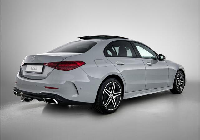 Mercedes-Benz C-KLASSE 300 e Business Solution AMG | Nightpakket | Comfortpakket Plus | Trekhaak | Burmester® 3D surround sound | Panoramaschuifdak | Middenconsole metaalstructuur | GUARD 360° Plus | 360° camera | 18'' vijfspaaks AMG-velgen |
