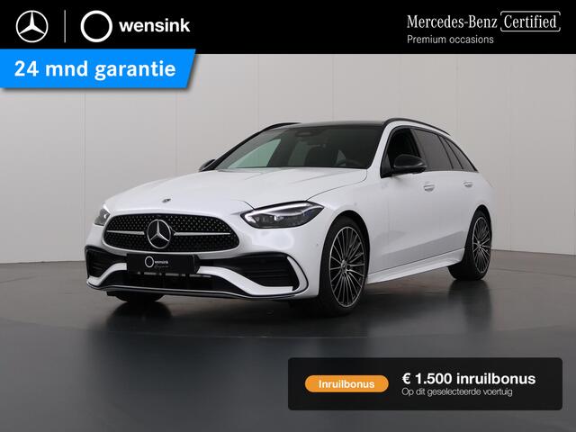 Mercedes-Benz C-KLASSE 180 Star Edition AMG Line | Panoramadak | Digital Light | Stoelventilatie | Keyless Entry | Night | 19" multispaaks velgen |