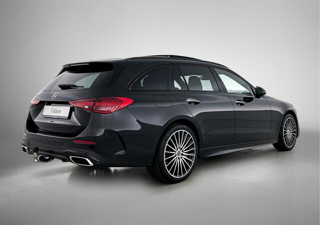 Mercedes-Benz C-KLASSE Estate 300 e 140 Years Edition | Comfortpakket Plus | Nightpakket | Parkeerpakket met 360°-camera | Trekhaak | Middenconsole metaalstructuur | GUARD 360° Plus | Panoramaschuifdak | Warmtewerend, donkergetint glas | 19" multispaaks lichtmetalen AMG-velgen