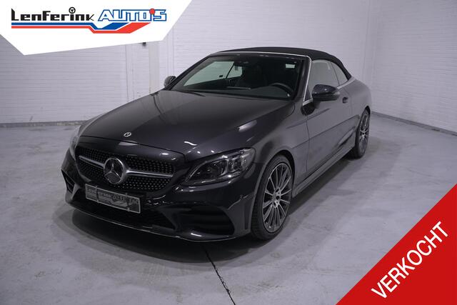 Mercedes-Benz C-KLASSE Cabrio 180 AMG Line AMG Styling Camera lederen-bekleding Apple Carplay digi-dashboard 18"-lmv spoorpakket windscherm nekwarmer keyless-start led-verlichting DAB-ontvangst PDC v+a cruise-controle