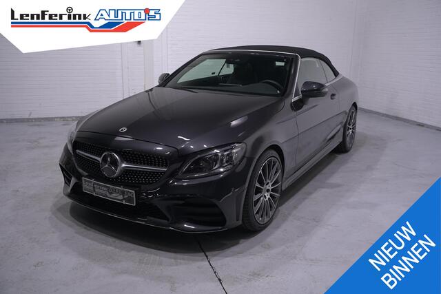 Mercedes-Benz C-KLASSE Cabrio 180 AMG Line AMG Styling Camera lederen-bekleding Apple Carplay digi-dashboard 18"-lmv spoorpakket windscherm nekwarmer keyless-start led-verlichting DAB-ontvangst PDC v+a cruise-controle