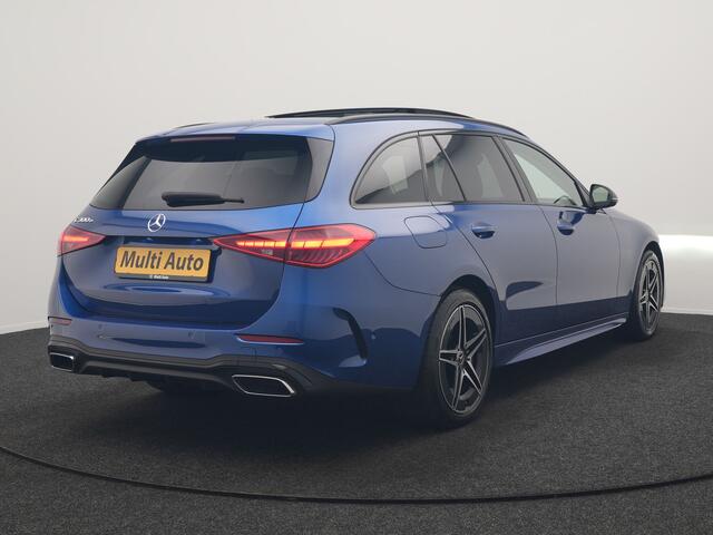 Mercedes-Benz C-KLASSE Estate 300 e 4MATIC AMG Line PHEV 313pk Dealer O.H. | Trekhaak Af Fabriek | Panodak | 360 Camera | Head Up | Adaptive Cruise | Digital Light | Alcantara Sportstoelen Memory & Verwarmd | Sfeerverlichting | Apple Carplay | Blis | DAB | Plug In Hybrid |