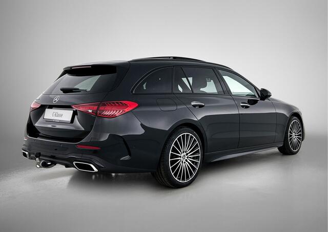 Mercedes-Benz C-KLASSE Estate 300 e 140 Years Edition | Comfortpakket Plus | Nightpakket | Parkeerpakket | Middenconsole metaalstructuur | Panoramaschuifdak | 19" multispaaks lichtmetalen AMG-velgen | 360° camera |