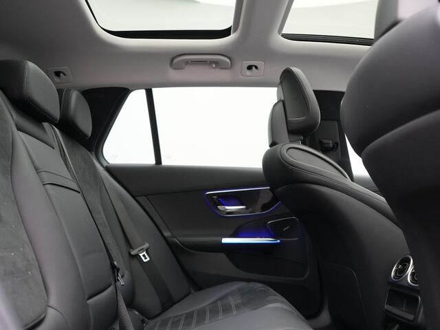 Mercedes-Benz C-KLASSE Estate 300 e AMG Line PHEV 313pk Dealer O.H | Trekhaak Af Fabriek | Panodak | 360 Camera | Adaptive Cruise | Digital LED | Alcatara Sportstoelen Memory & Verwarmd | BLIS | Sfeerverlichting | Apple Carplay | Virtual | Navigatie | DAB | 18"L.M | Plug In Hyb