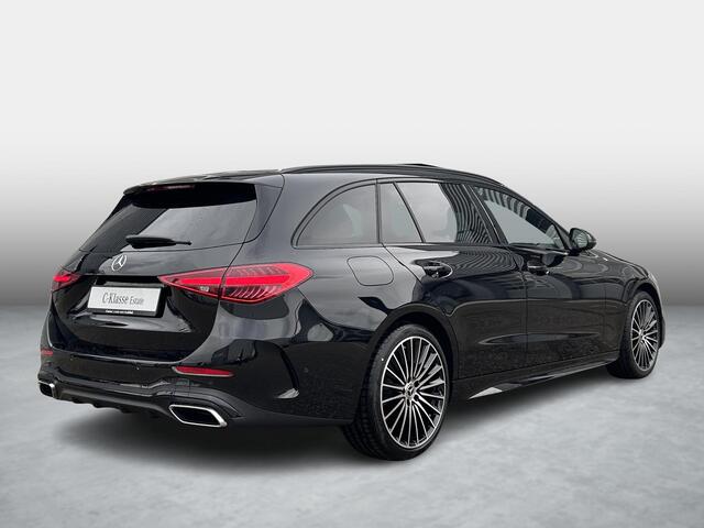 Mercedes-Benz C-KLASSE Estate 180 Business Solution AMG | Night Pakket | Panoramadak | 360° Camera | Dodehoekassistent | Sierdelen Lindehout Antraciet | Elektrisch Verstelbare Stoelen + Memory | Apple CarPlay | Android Auto | Sfeerverlichting | Stoelverwarming