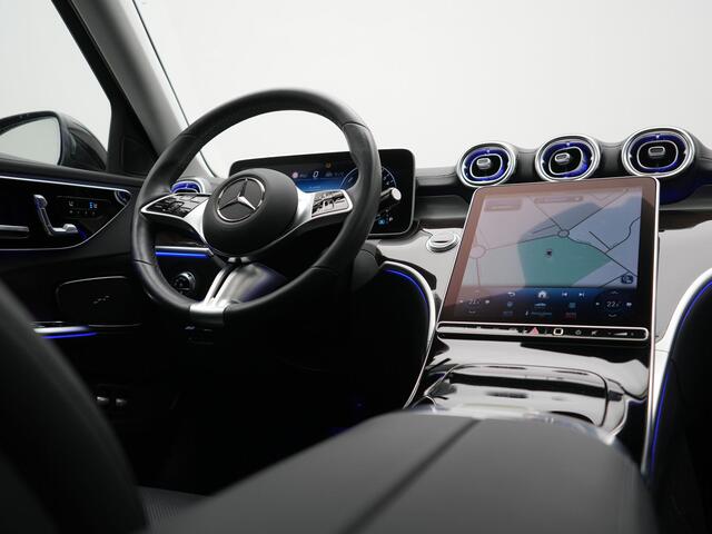 Mercedes-Benz C-KLASSE Estate 300 e Avantgarde 313pk Dealer O.H | Trekhaak Af Fabriek | Panodak | Adaptive Cruise | 360 Camera | Digital LED | Lederen Sportstoelen Memory & Ventilatie | Keyless | Apple Carplay | Stoelverwarming | Pilot Assist | Stuurverwarming | Virtual | Sfeer