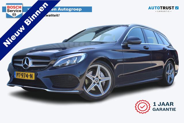 Mercedes-Benz C-KLASSE Estate 180 Business Solution AMG | Incl. 12 maanden garantie | Lederen sportstoelen | Cruise control | Climate control | Trekhaak | Zwarte hemel | LED Koplampen | 18" LM | Elektrische achterklep | Achteruitrijcamera | Dodehoek detectie |