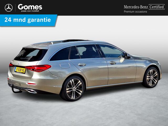 Mercedes-Benz C-KLASSE Estate 300 e Luxury Line | Panoramadak | Trekhaak Afneembaar | Achteruitrijcamera | Memory pakket | Dodehoekassistentie | Stoelverwarming | Sfeerverlichting | Elektrisch Bedienbare Achterklep