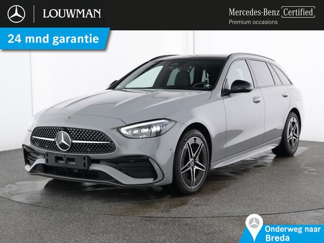 Mercedes-Benz C-KLASSE Estate 300 e AMG Plug-In Hybride AMG Premium Line | Night Pakket | Panorama Schuif-Kanteldak | Trekhaak | Head-up-Display | Stuur en Stoelverwarming. Inclusief 24 maanden MB Certified garantie voor Europa.
