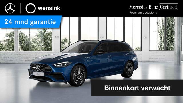 Mercedes-Benz C-KLASSE 300 e AMG Line | Trekhaak | 360 graden camera | Night | Panoramadak | Digital Light | Memory stoelen |