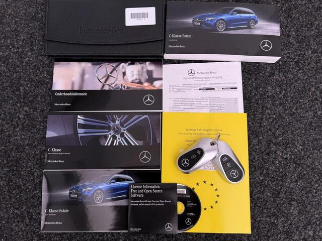 Mercedes-Benz C-KLASSE Estate 300 e Business Solution AMG Trekhaak | Premium Plus | AMG Line | Night Pakket | Panorama Schuif-Kanteldak | Parkeerpakket met 360°-camera | Alarm Klasse 3. Inclusief 24 maanden Mercedes-Benz Certified garantie voor Europa.