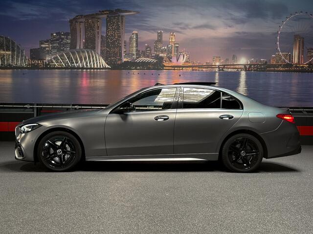 Mercedes-Benz C-KLASSE C300 e AMG MatteGrijs|Memory|HeadUp|Sfeer|Panorama|360cam