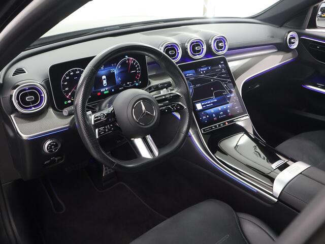 Mercedes-Benz C-KLASSE 300 e AMG Line | Panoramadak | Night | Sfeerverlichting | Getint glas | Stoelverwarming | Keyless | 360 graden camera |